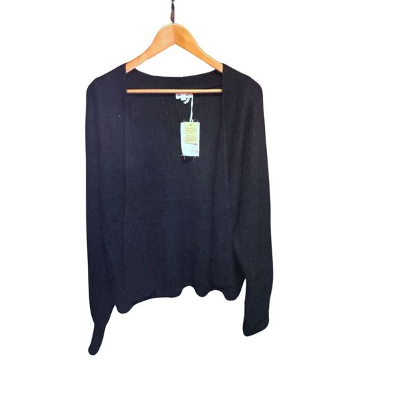 Hem & Thread Black Open Front Cardigan Large NWT - Picture 2 of 7